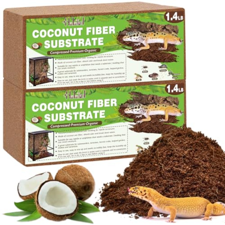 Substrate Coconut Fiber - 爬虫類用圧縮ココナッツ繊維基質、オーガニックココナッツ基質、カメ、ヤモリ、ヘビ、カエル用爬虫類寝具