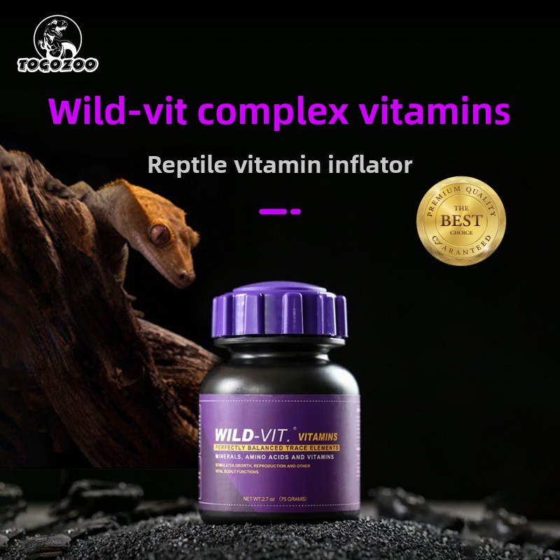 Calcium Powder Reptile - TOGOZOO WILD-VIT 爬虫類カルシウムパウダー D3 & マルチビタミン配合