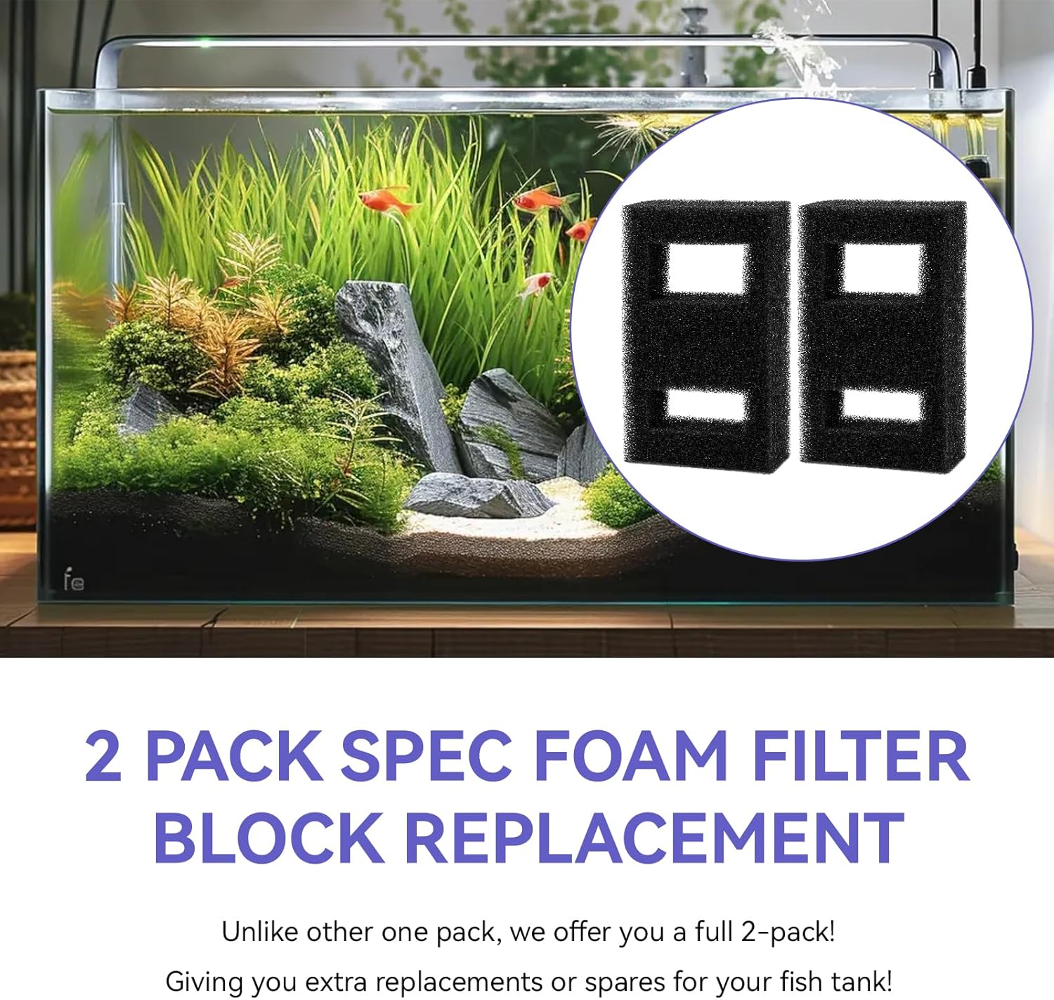 Fluval Aquarium Spec - Fluval Spec水槽用互換フォームフィルターブロック、Fluval水槽フィルターメディア用交換用フォームフィルターブロック