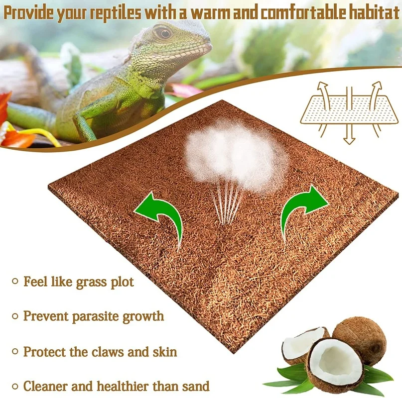 爬虫類カーペット天然ココナッツ繊維ココナッツ繊維マットペット - Substrate Coconut Fiber のレビューと価格