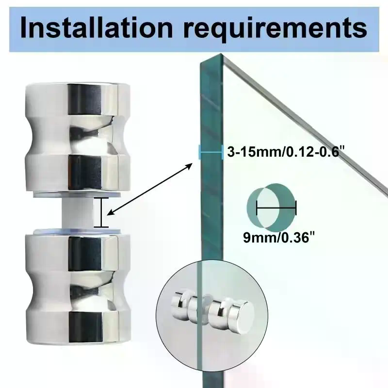 スタイリッシュなシャワーガラスドアハンドル、スライド式シャワ - Glass Door Hinge のレビューと価格
