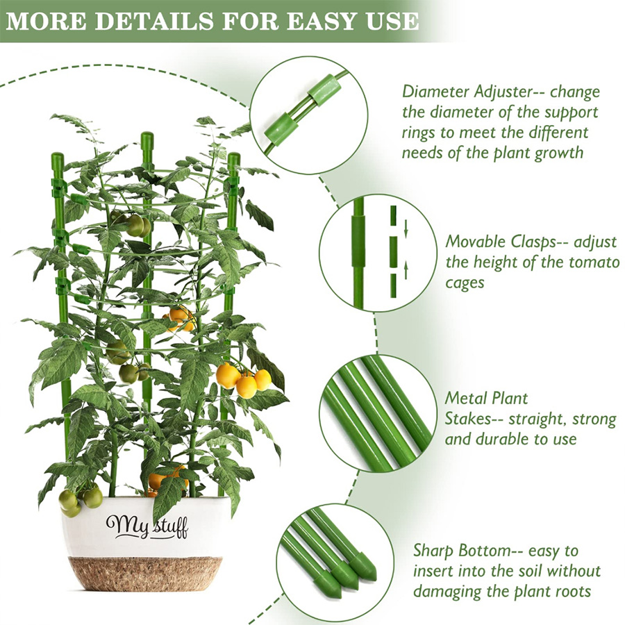 耐久性のある厚手のプラスチック製植物サポートケージ、調整可能 - Vine Climbing Plastic のレビューと価格