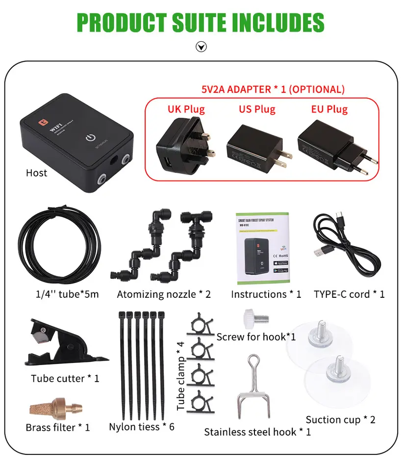 スマートWiFi爬虫類ミストシステム360 °   回転ノズ - Misting Nozzle Reptile のレビューと価格