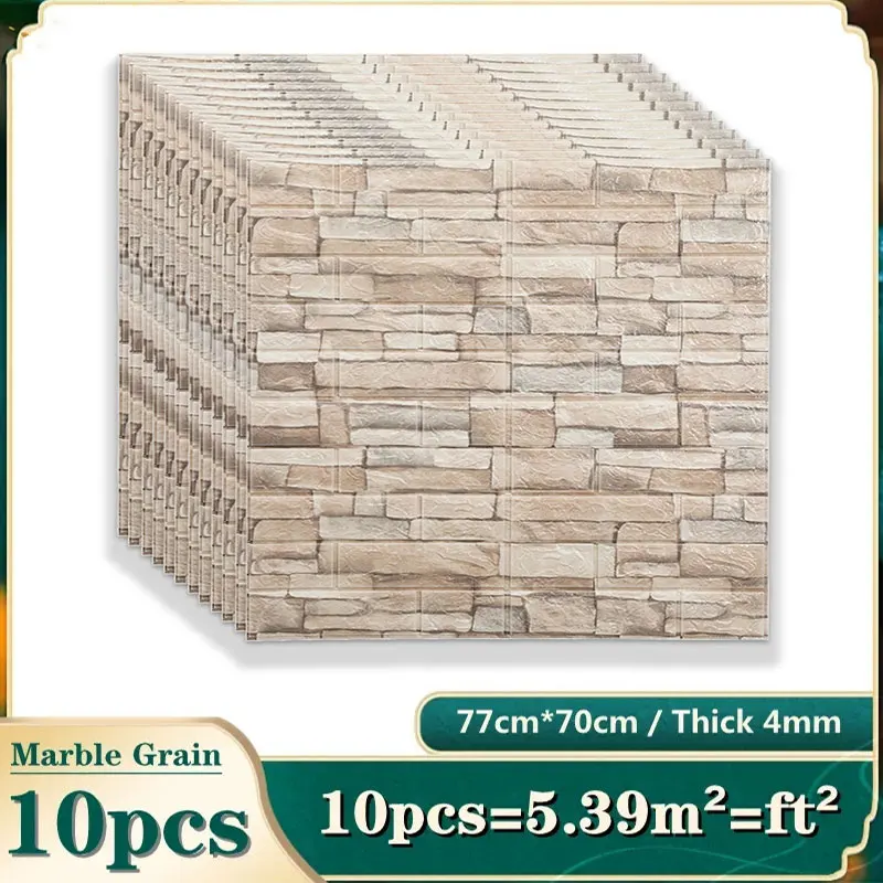 3Dレンガの壁のステッカー,防水,フォームの装飾壁紙,子供部 - Pvc Panel Background のレビューと価格