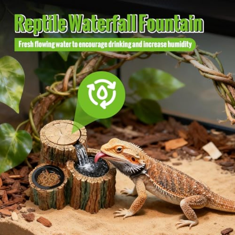 2 in 1 爬虫類用ウォーターファウンテン フードディッシ - Water Dish Reptile のレビューと価格